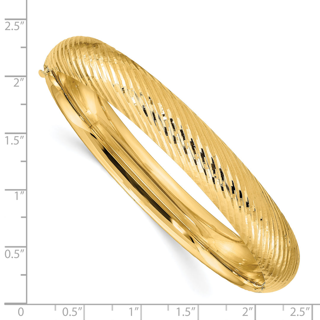 Brazalete con Bisagras Texturizado de 7/16 mm en Oro de 14k