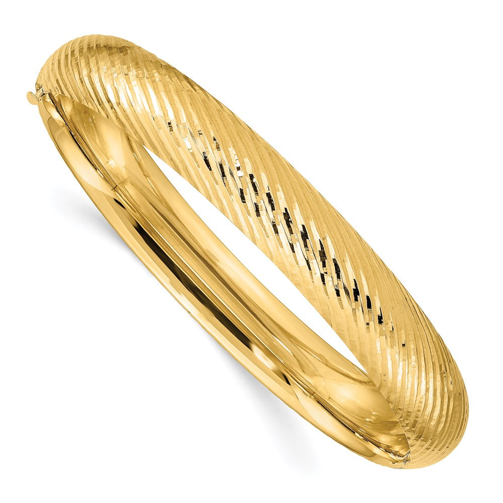 Brazalete con Bisagras Texturizado de 7/16 mm en Oro de 14k