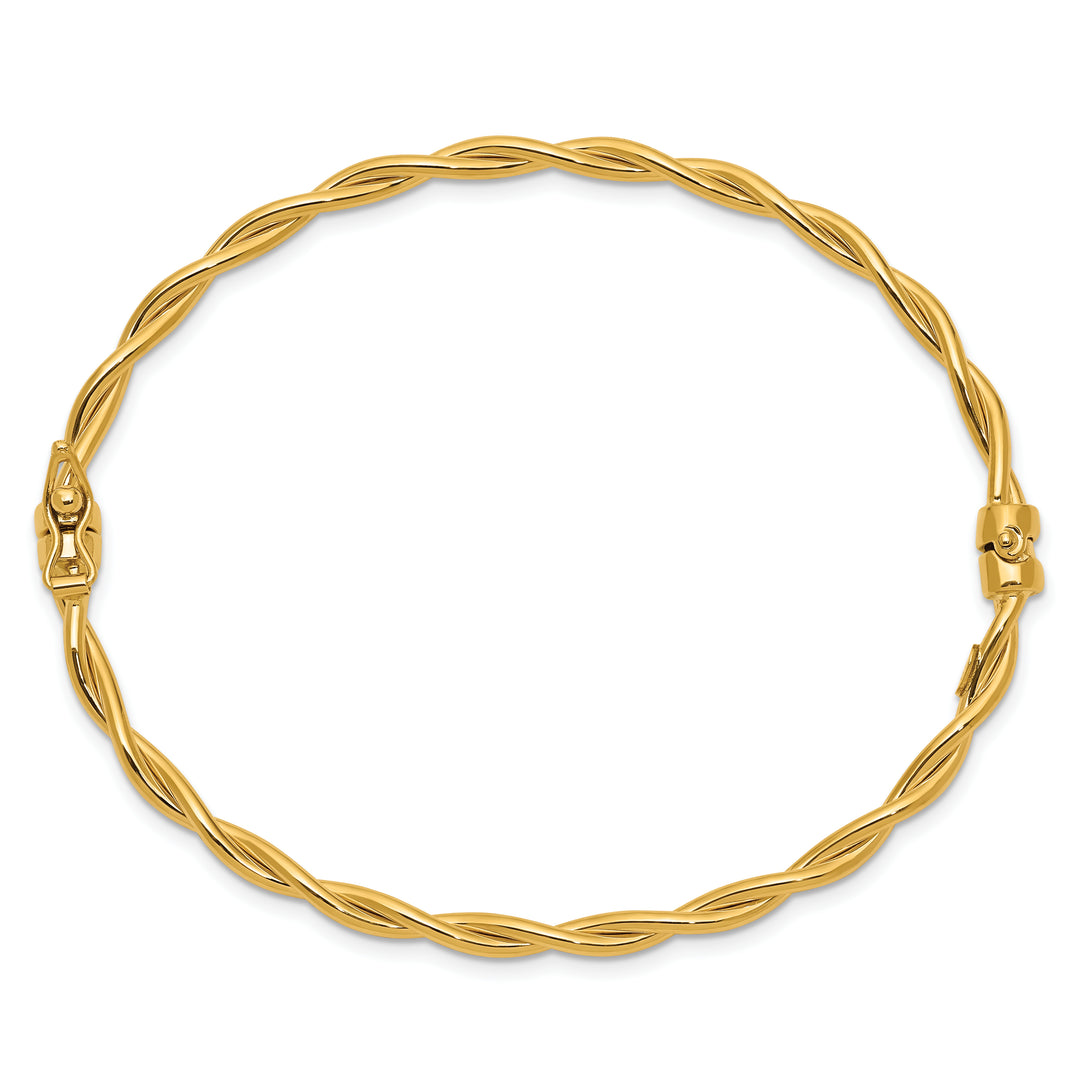 Brazalete Bangle Hingido en Oro Amarillo 14K Torcido