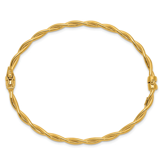 Brazalete Bangle Hingido en Oro Amarillo 14K Torcido