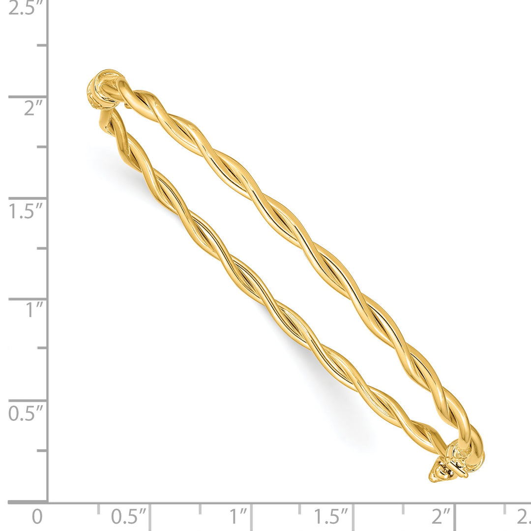 Brazalete Bangle Hingido en Oro Amarillo 14K Torcido