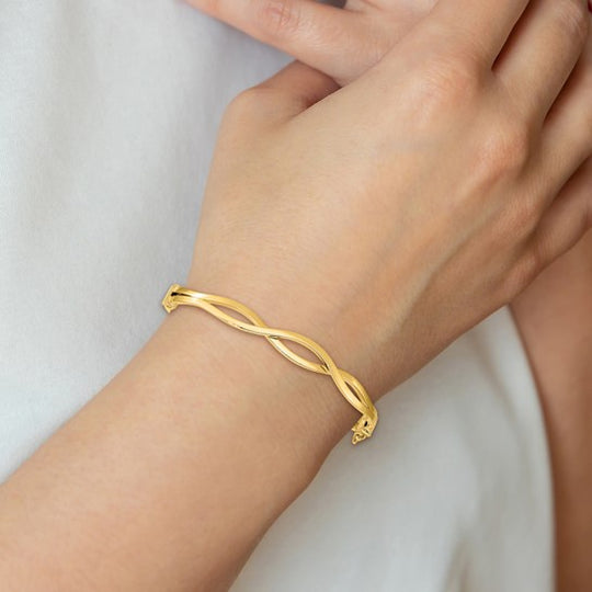 Brazalete Bangle con Bisagra 14K Oro Amarillo