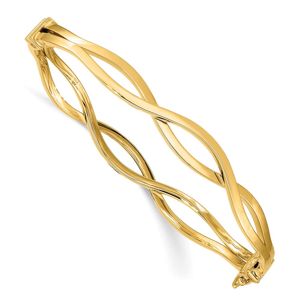 Brazalete Bangle con Bisagra 14K Oro Amarillo