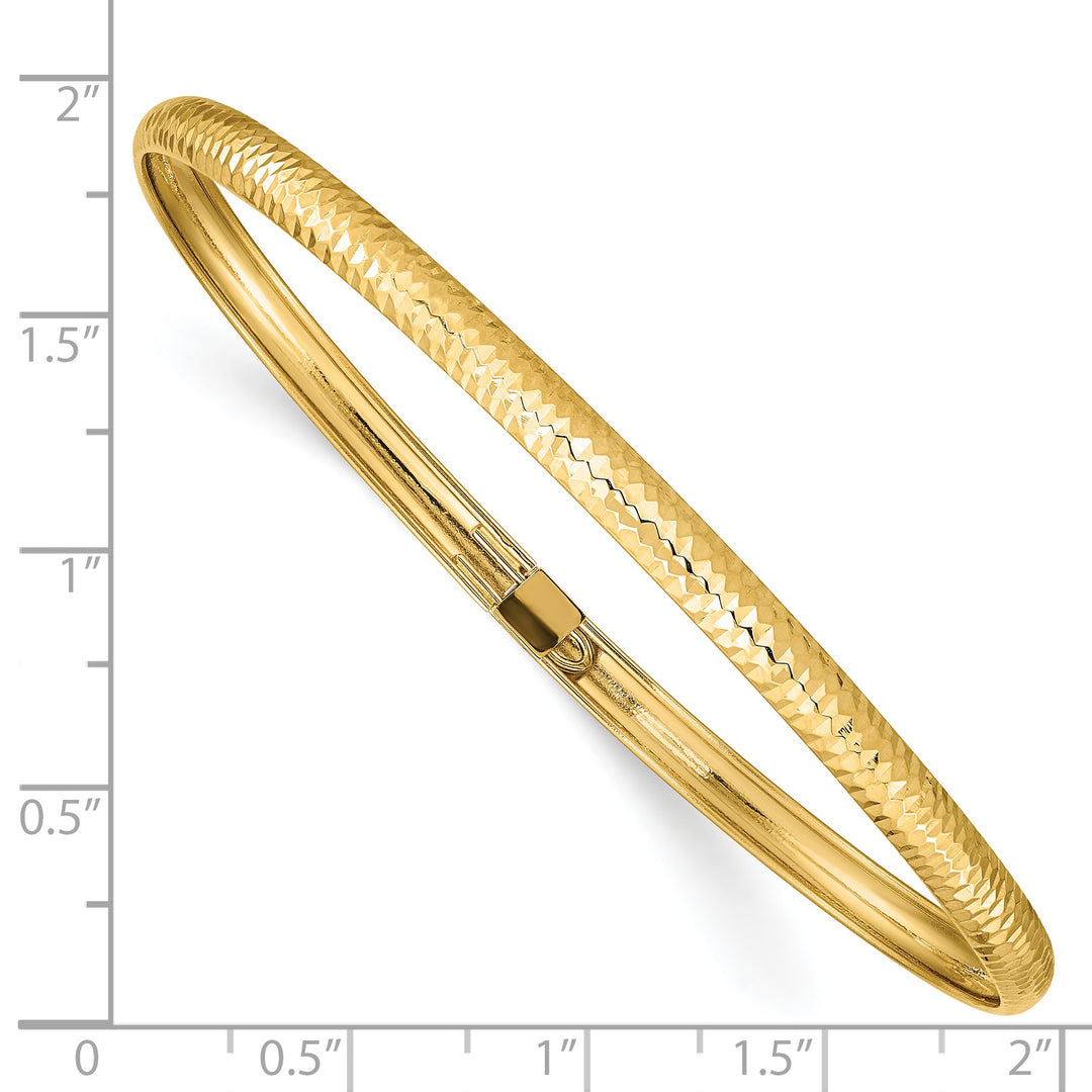 Brazalete Flexible Texturizado en Oro de 14k