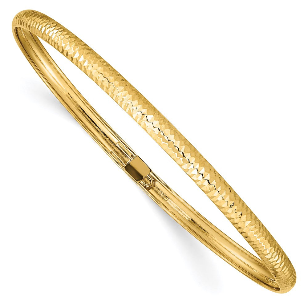 Brazalete Flexible Texturizado en Oro de 14k