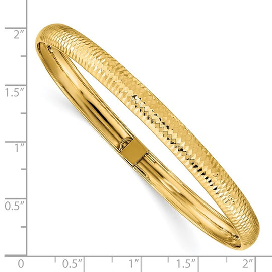 Brazalete Flexible Texturizado en Oro Amarillo de 14K (6.15mm)