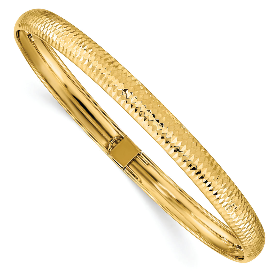 Brazalete Flexible Texturizado en Oro Amarillo de 14K (6.15mm)