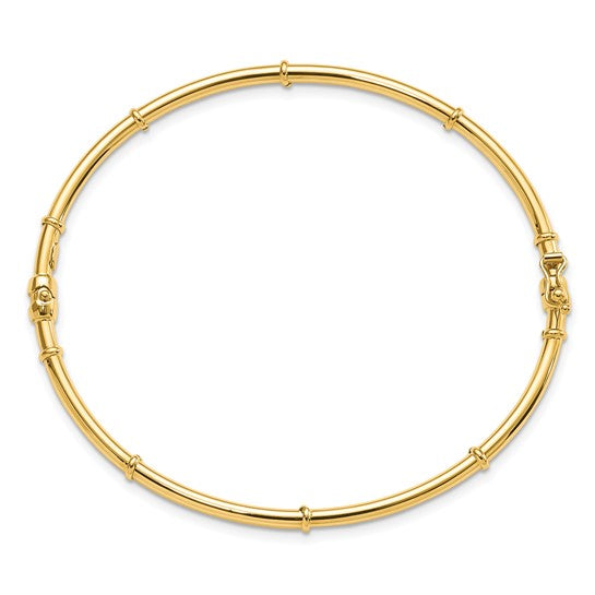 Brazalete Bangle Elegante con Bisagra 14K Oro Amarillo Pulido