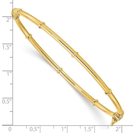 Brazalete Bangle Elegante con Bisagra 14K Oro Amarillo Pulido