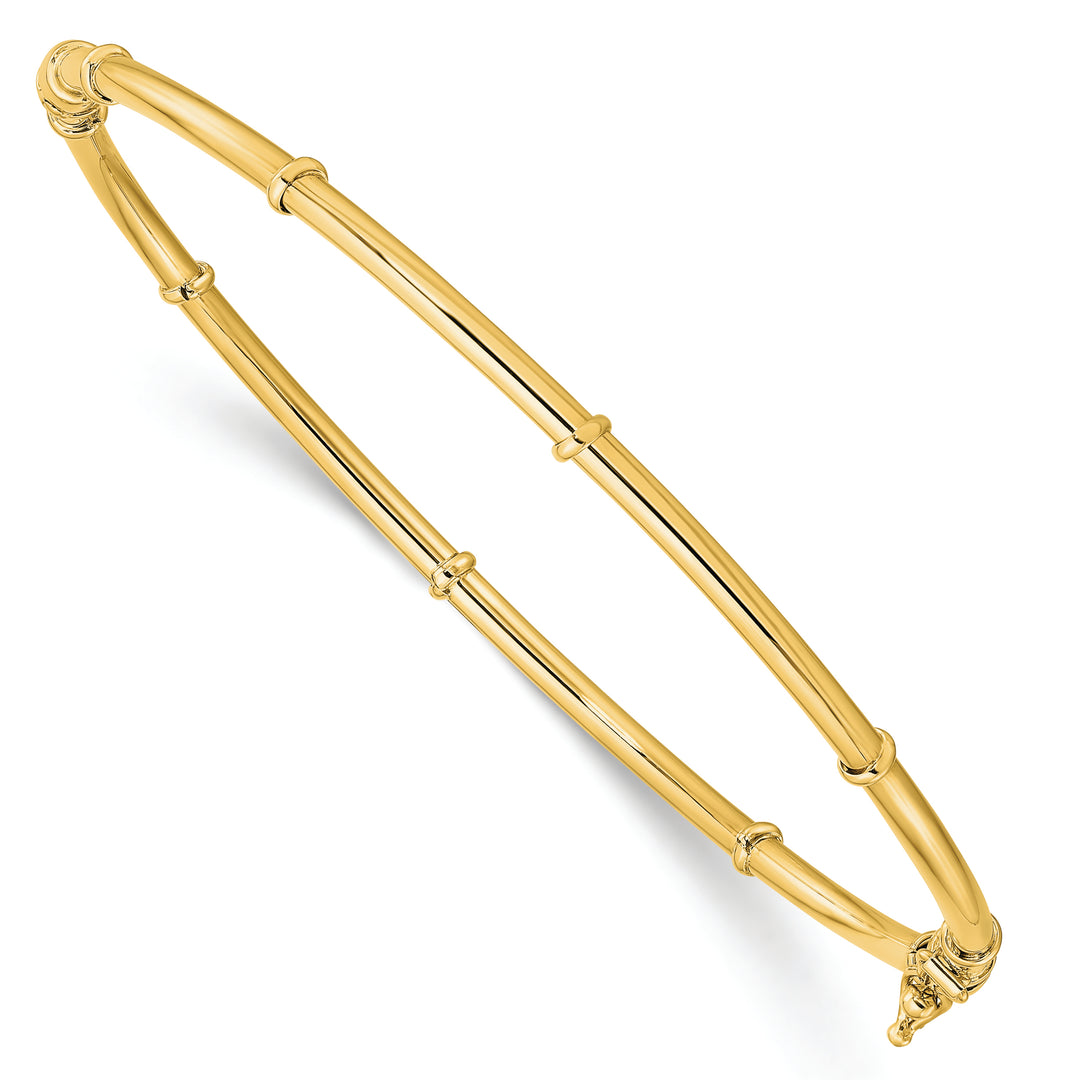 Brazalete Bangle Elegante con Bisagra 14K Oro Amarillo Pulido