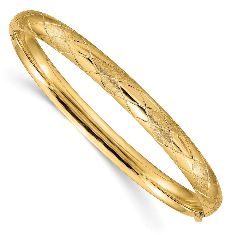 Brazalete Elegante con Bisagras y Talla de Diamante 4/16 en Oro de 14k