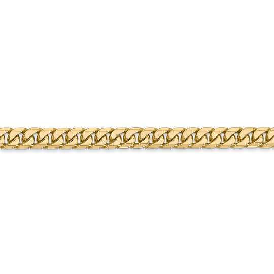 Cadena Cubana Miami Sólida de 4.3 mm en Oro Amarillo de 14k