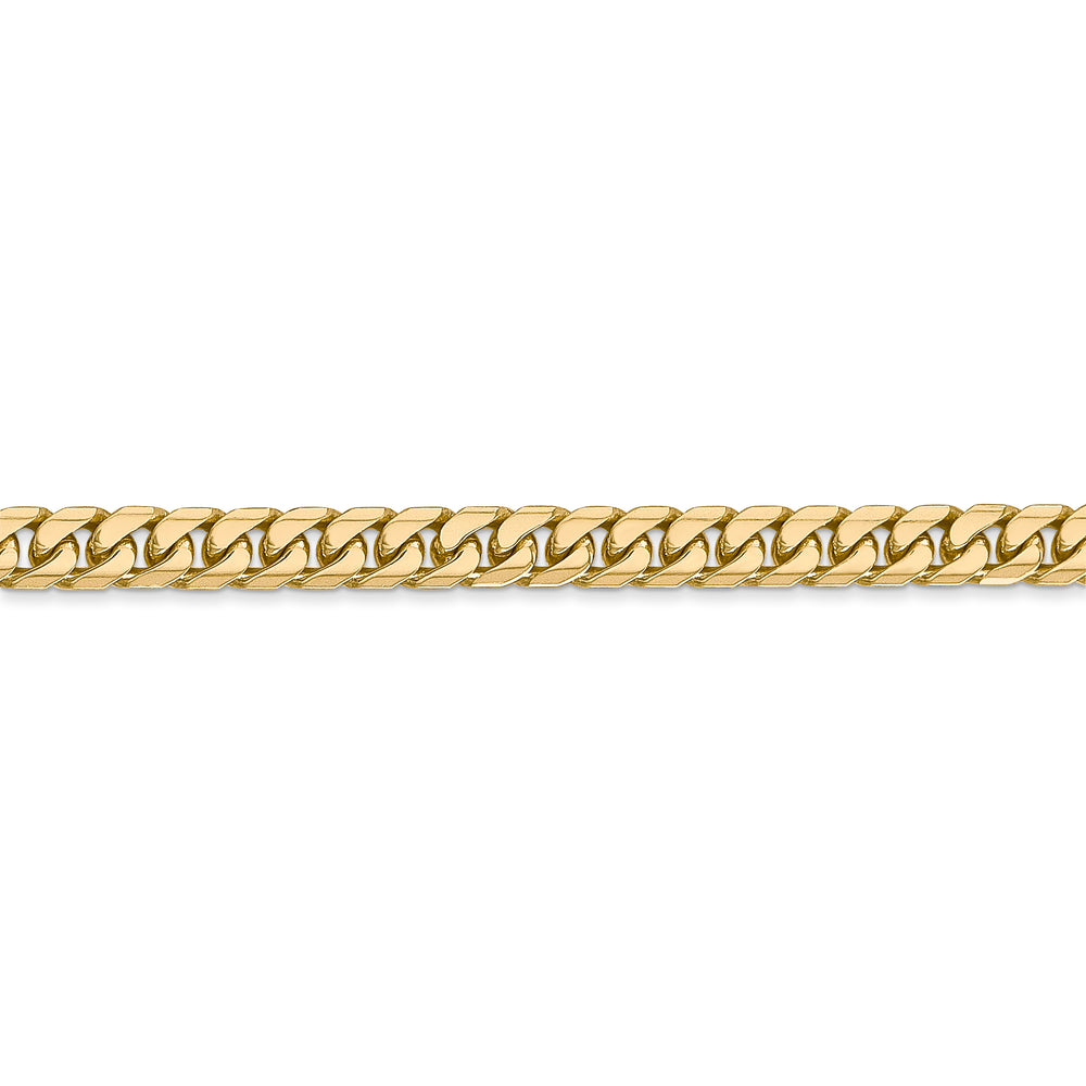 Cadena Cubana Miami Sólida de 4.3 mm en Oro Amarillo de 14k