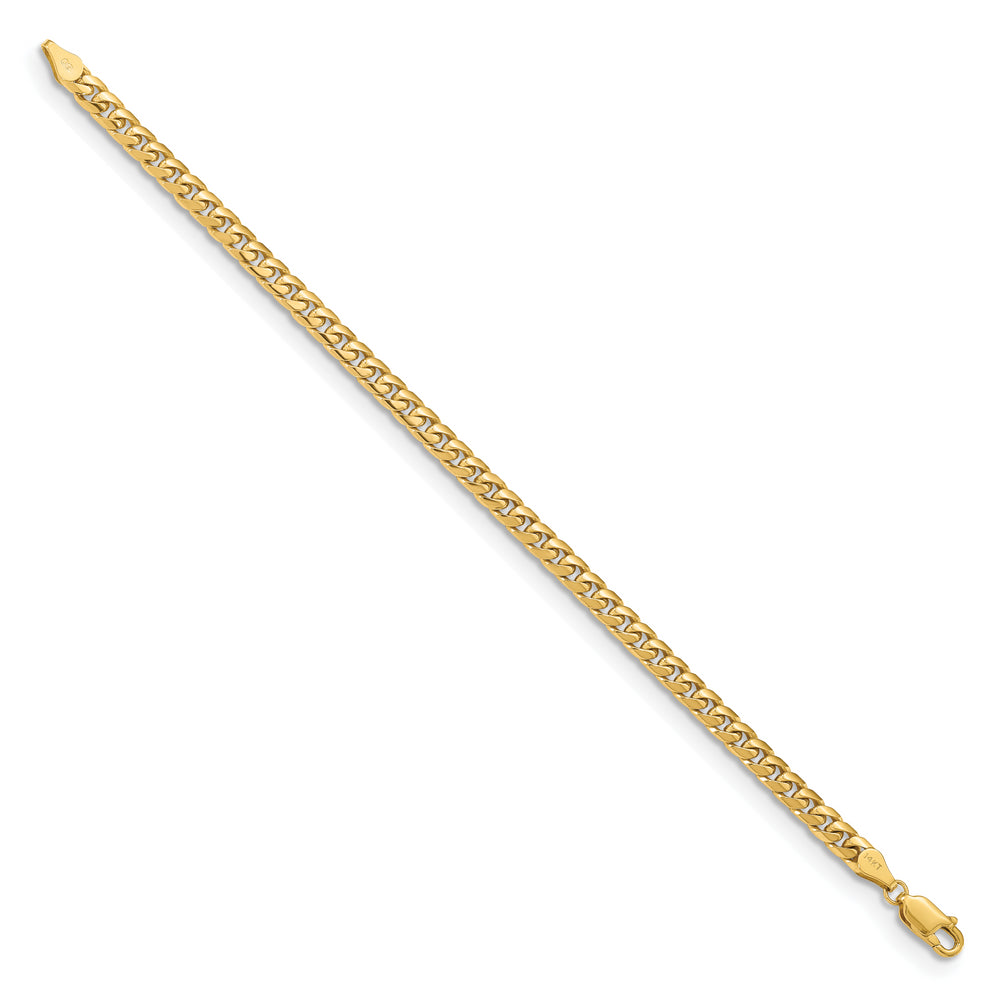 Pulsera de Eslabones Cuban Miami Sólidos 14K, 8 pulgadas, 4.3 mm, con Cierre de Langosta