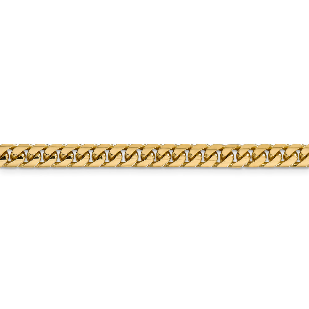 Cadena Cubana Miami Sólida  de 5.5 mm en Oro Amarillo de 14k