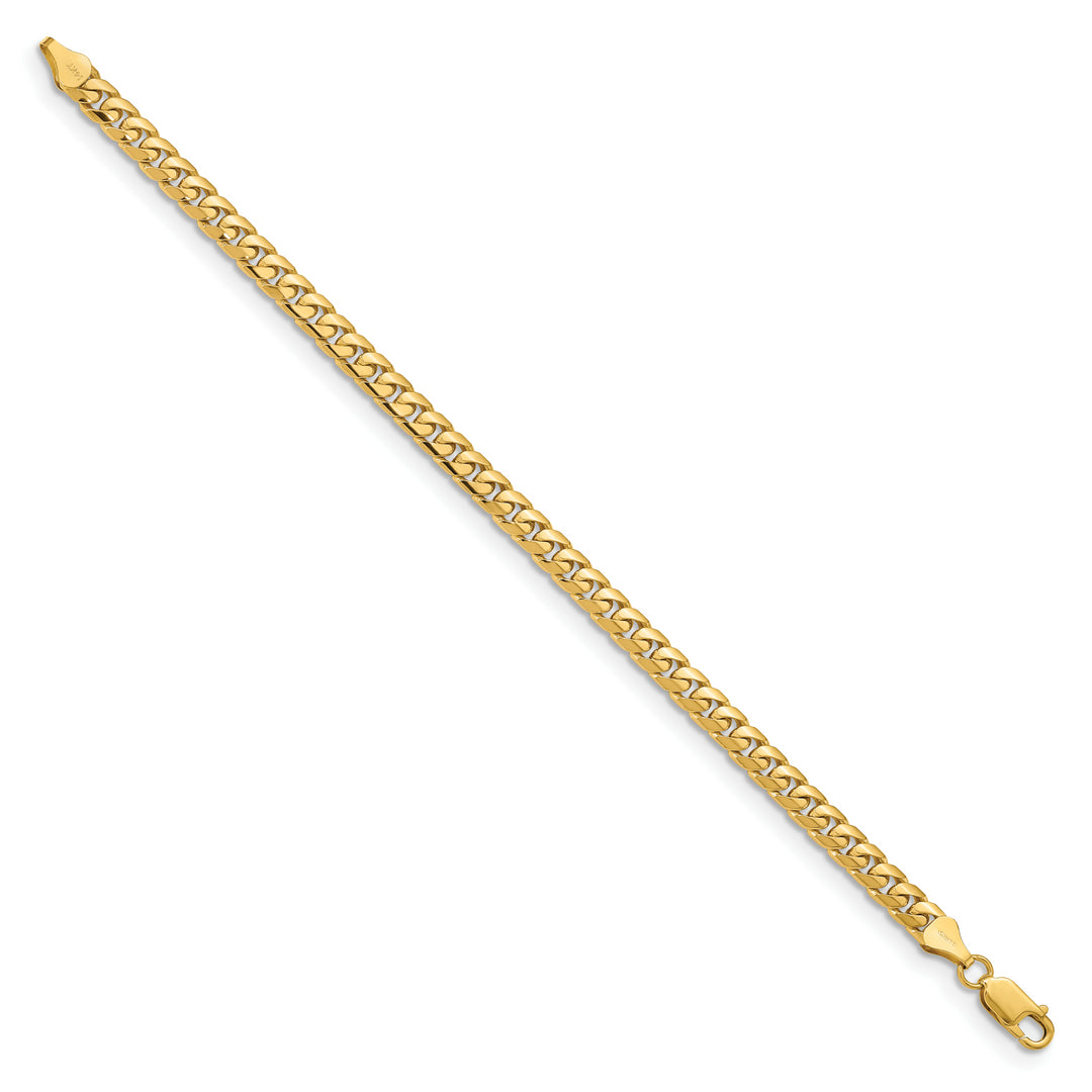 Pulsera Cubana Miami Sólida de 5.5 mm en Oro Amarillo de 14k