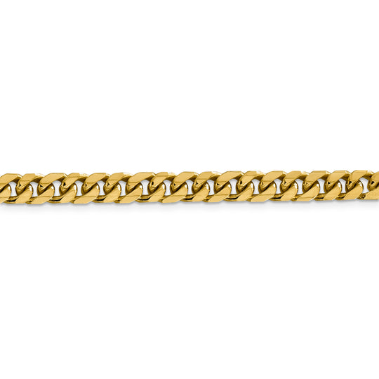 Cadena Cubana Miami Sólida de 6.25 mm en Oro Amarillo de 14k