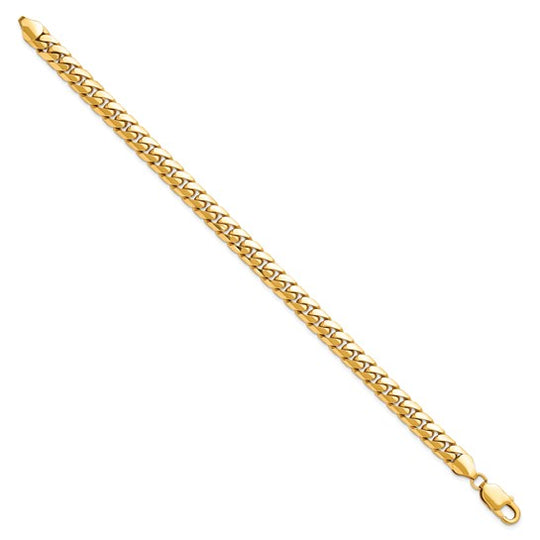 Pulsera de Eslabones Cuban Miami Sólidos 14K, 8.5 pulgadas, 6.75 mm, con Cierre de Langosta