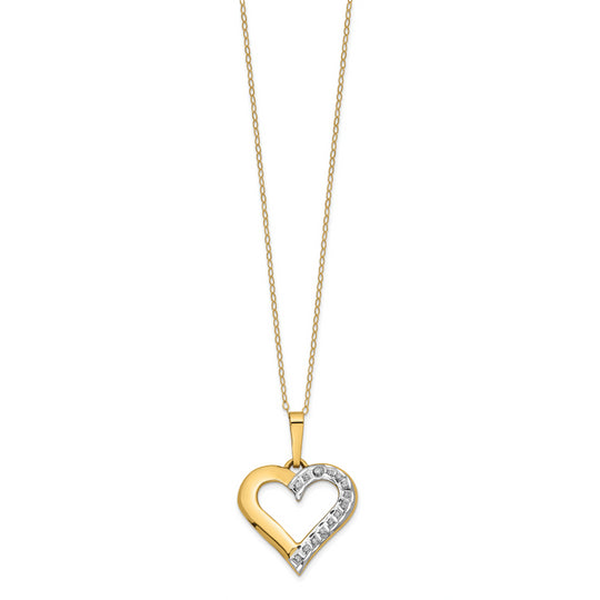 Collar de Corazón Fascinación con Diamantes en Oro de 14k