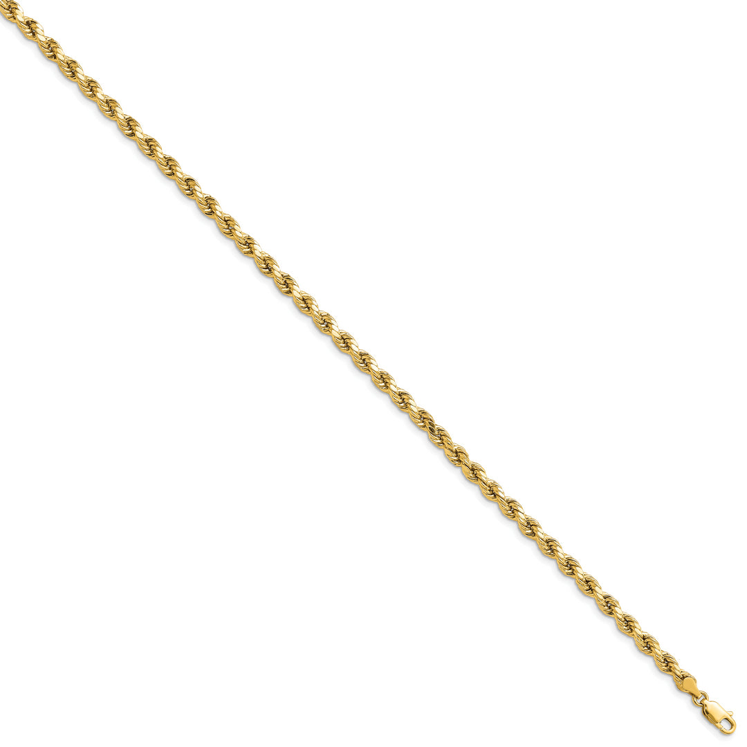 Pulsera de cuerda D/C semisólida de 14 k y 4 mm