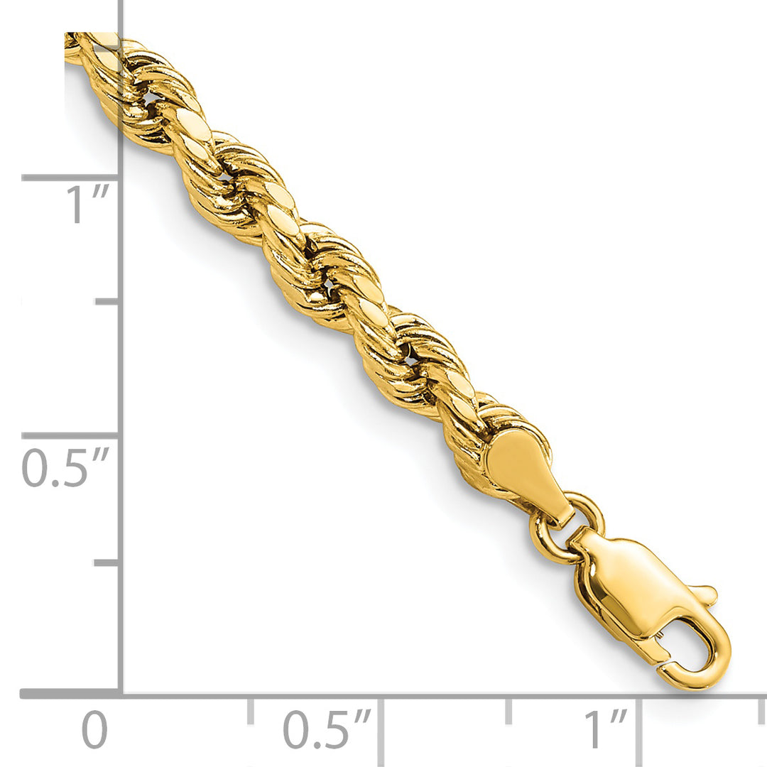 Pulsera de cuerda D/C semisólida de 14 k y 4 mm