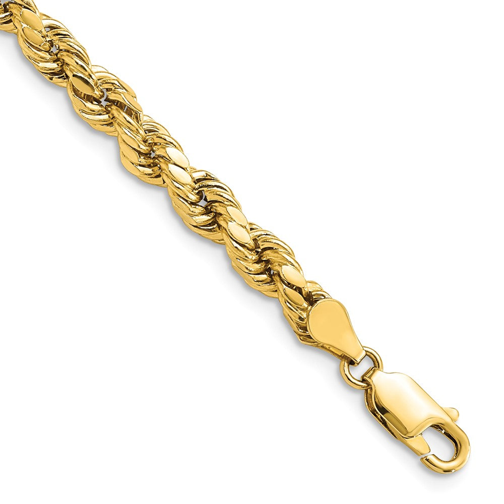 Pulsera de cuerda D/C semisólida de 14k y 4,9 mm