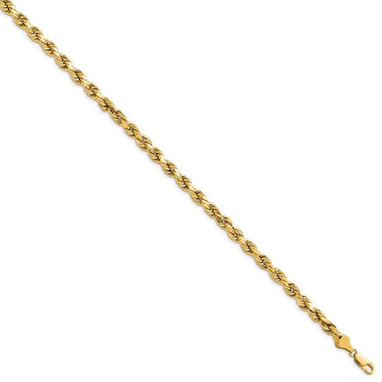 Pulsera de cuerda D/C semisólida de 14k y 5,5 mm