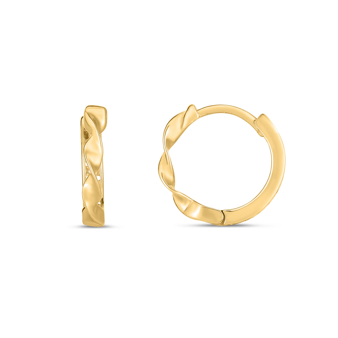 Aros Huggie Giratorios en Oro de 14k