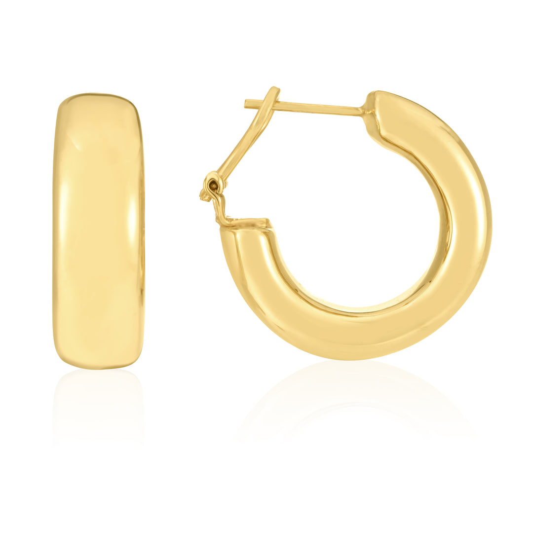 Aros Omega C Grandes en Oro Amarillo de 14k