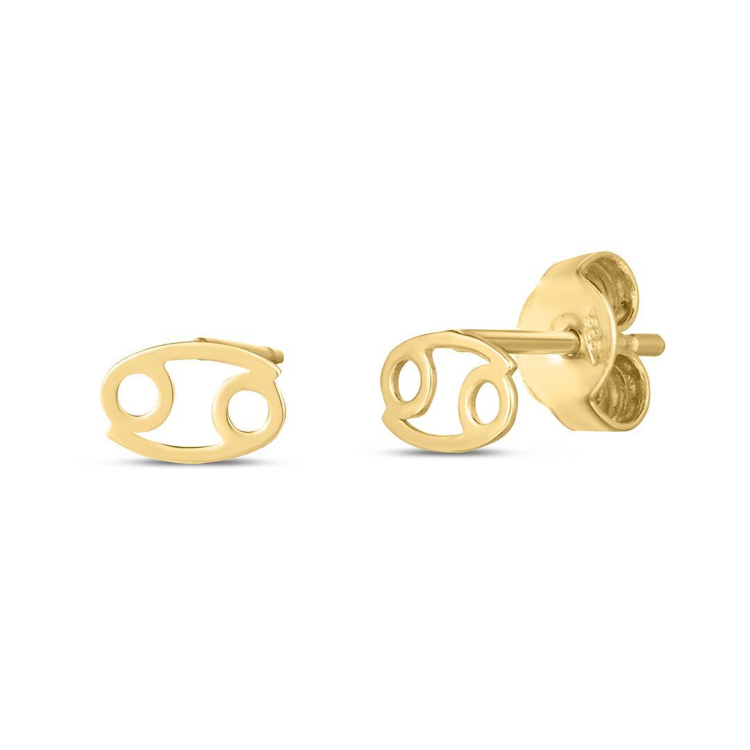 Aretes de Cáncer en Oro Amarillo de 14k