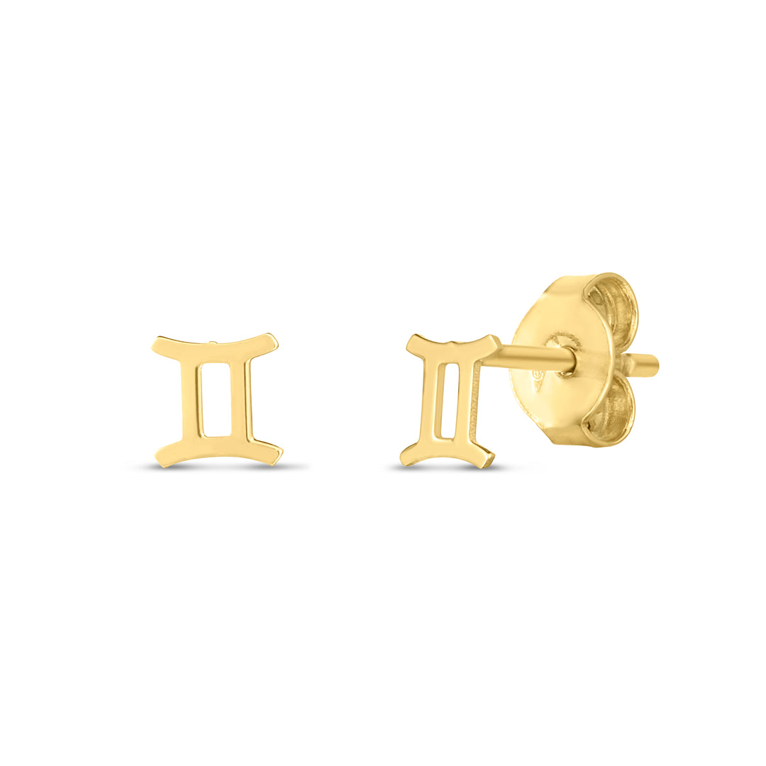 Aretes Geminis en Oro Amarillo de 14k