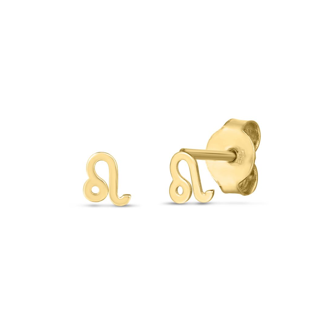 Aretes Leo en Oro Amarillo de 14k