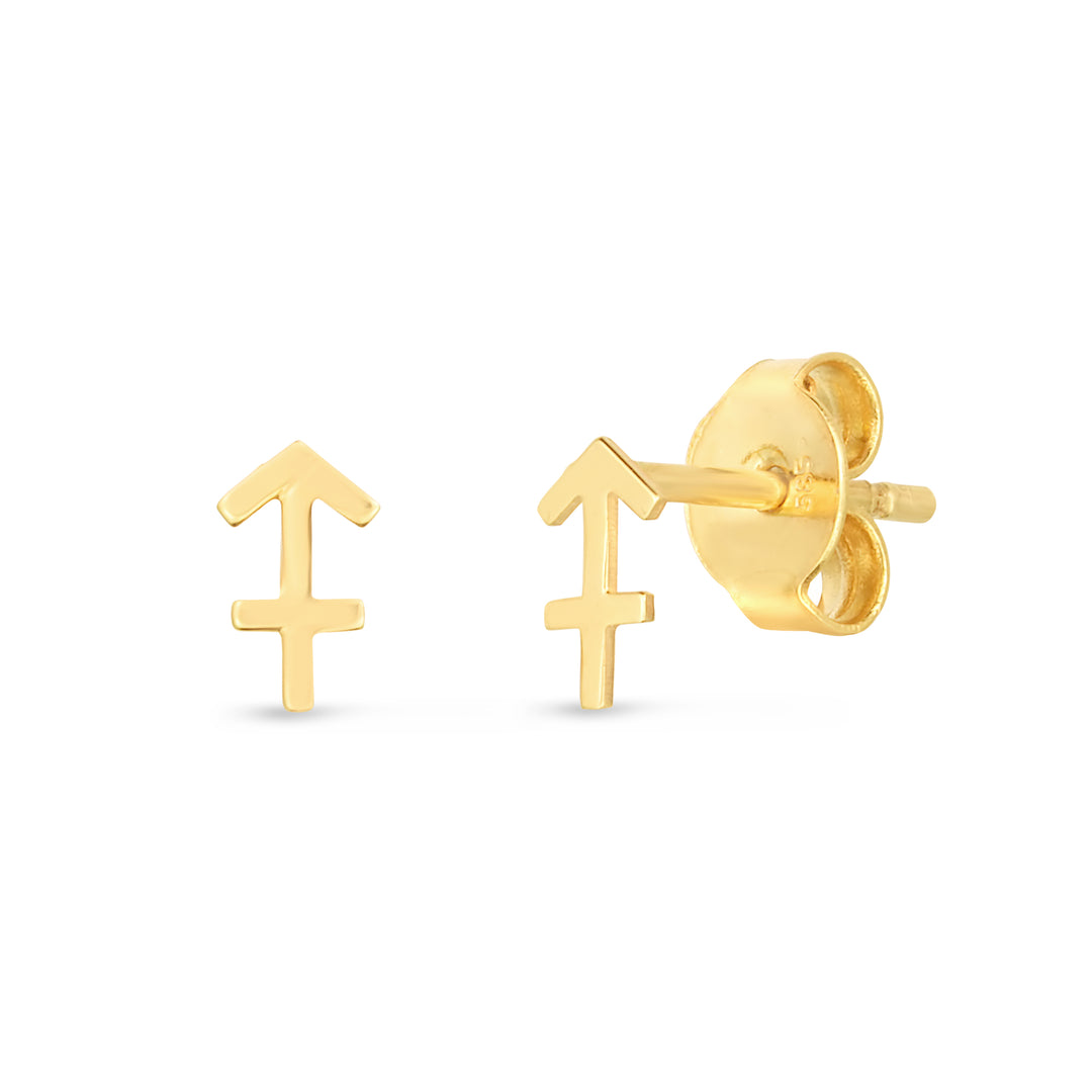 Aretes Sagitario en Oro Amarillo de 14k