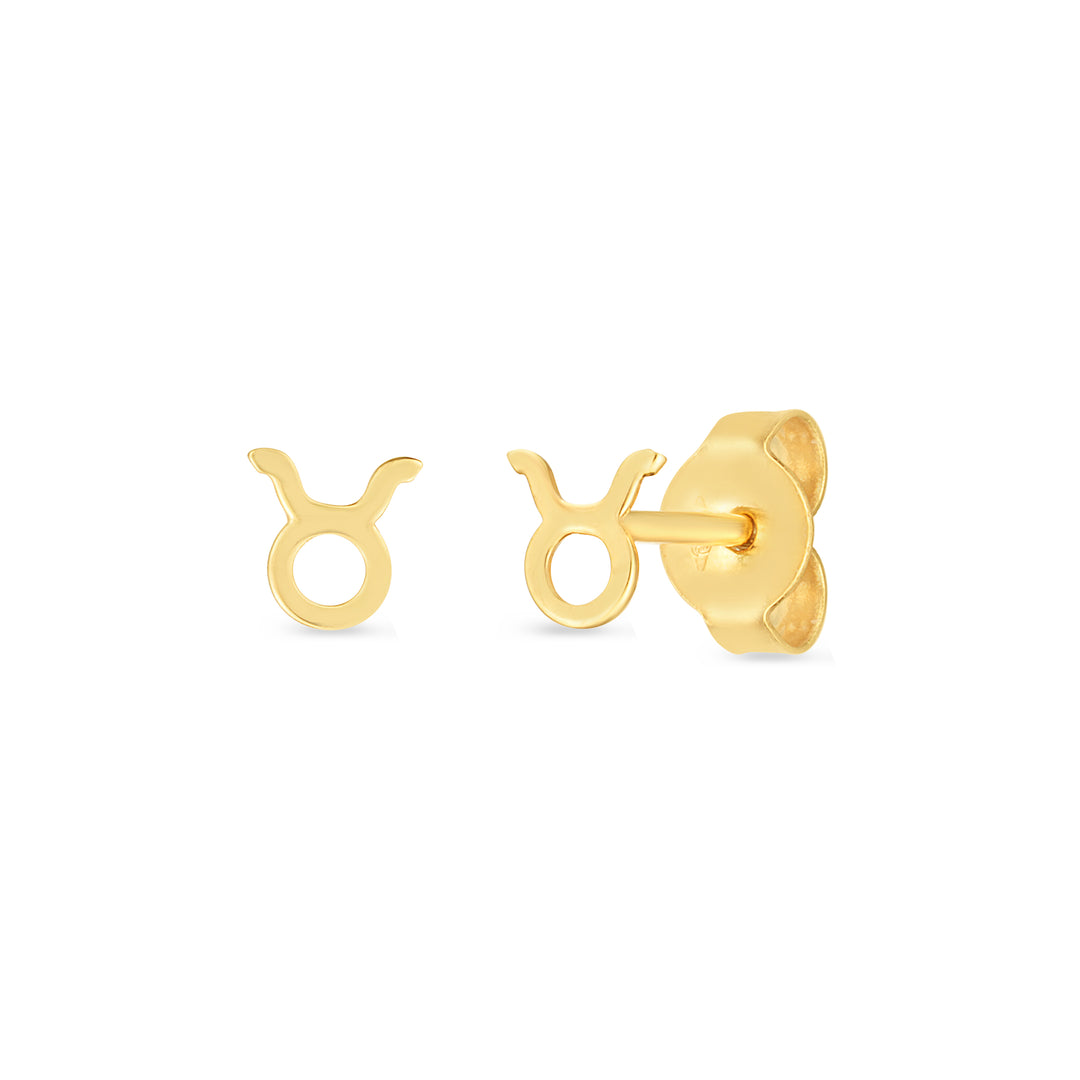 Aretes Tauro en Oro Amarillo de 14k