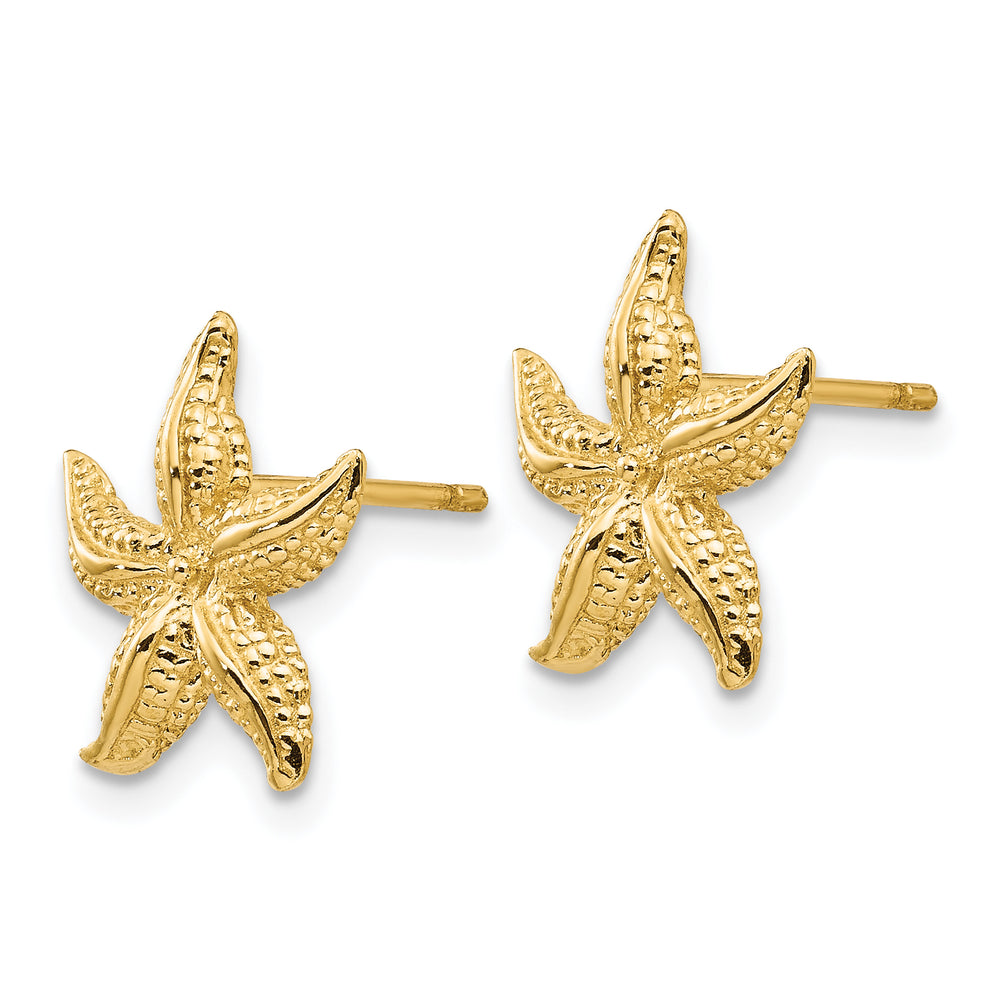 Pendientes de Botón en Oro Amarillo de 14K con Forma de Estrella de Mar