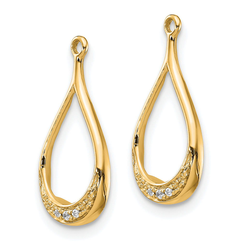 Aretes en Oro Amarillo de 14k con Diamantes