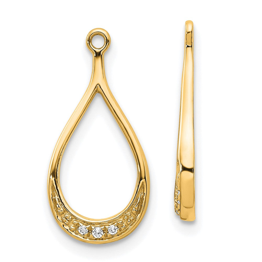 Aretes en Oro Amarillo de 14k con Diamantes