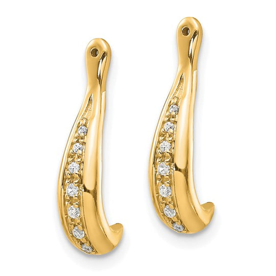 Aretes en Oro Amarillo de 14k con Diamantes