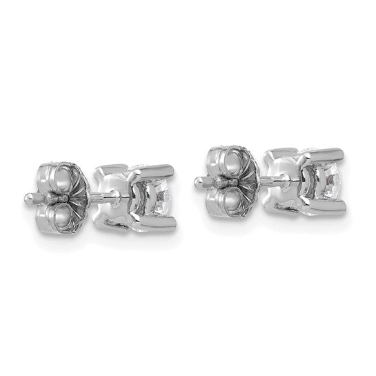 Aretes Stud de Oro Blanco de 14k con 7/8 Quilates de Diamantes Cultivados en Laboratorio