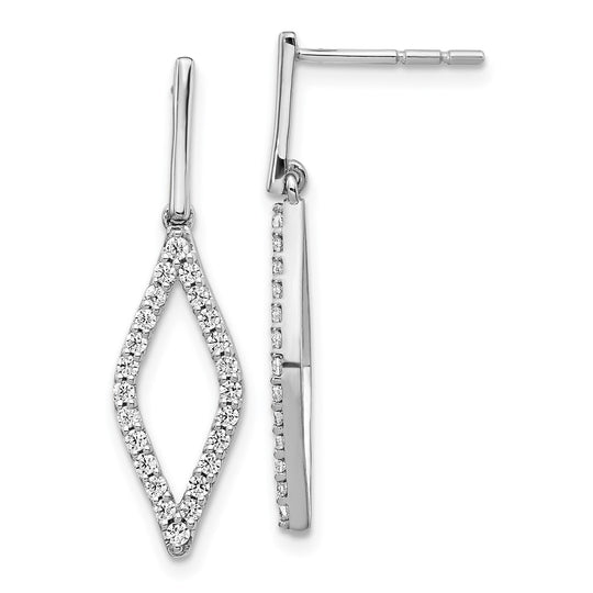 Pendientes Colgantes de Moda Completos en Oro Blanco de 14k con Diamante de Laboratorio de 1/2 Quilate VS/SI+ G+