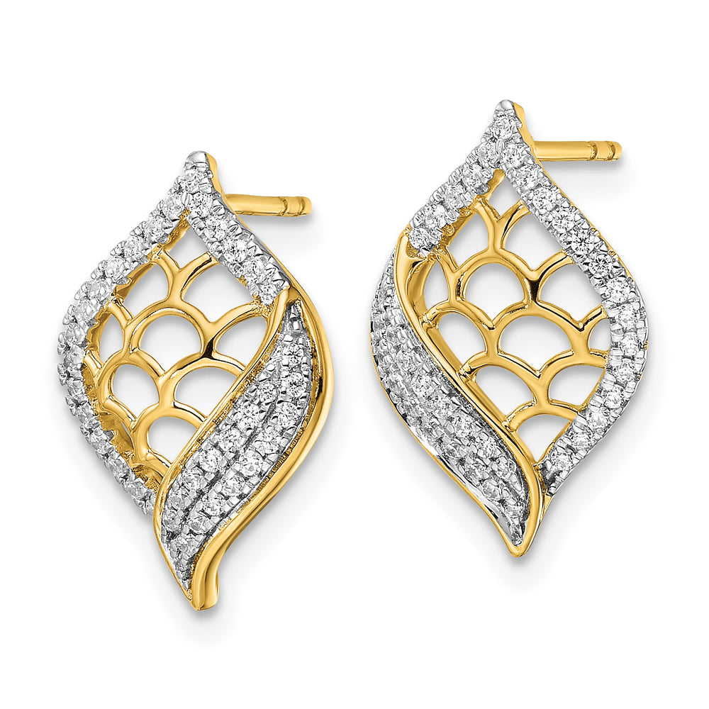 Aretes de Poste con Diamante Fancy en Oro de 14k Pulido