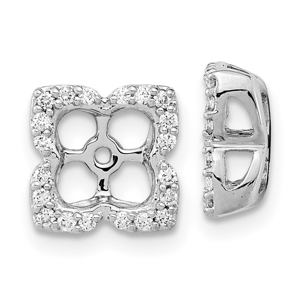 Fundas de Pendientes de Oro Blanco de 14k con Diamantes