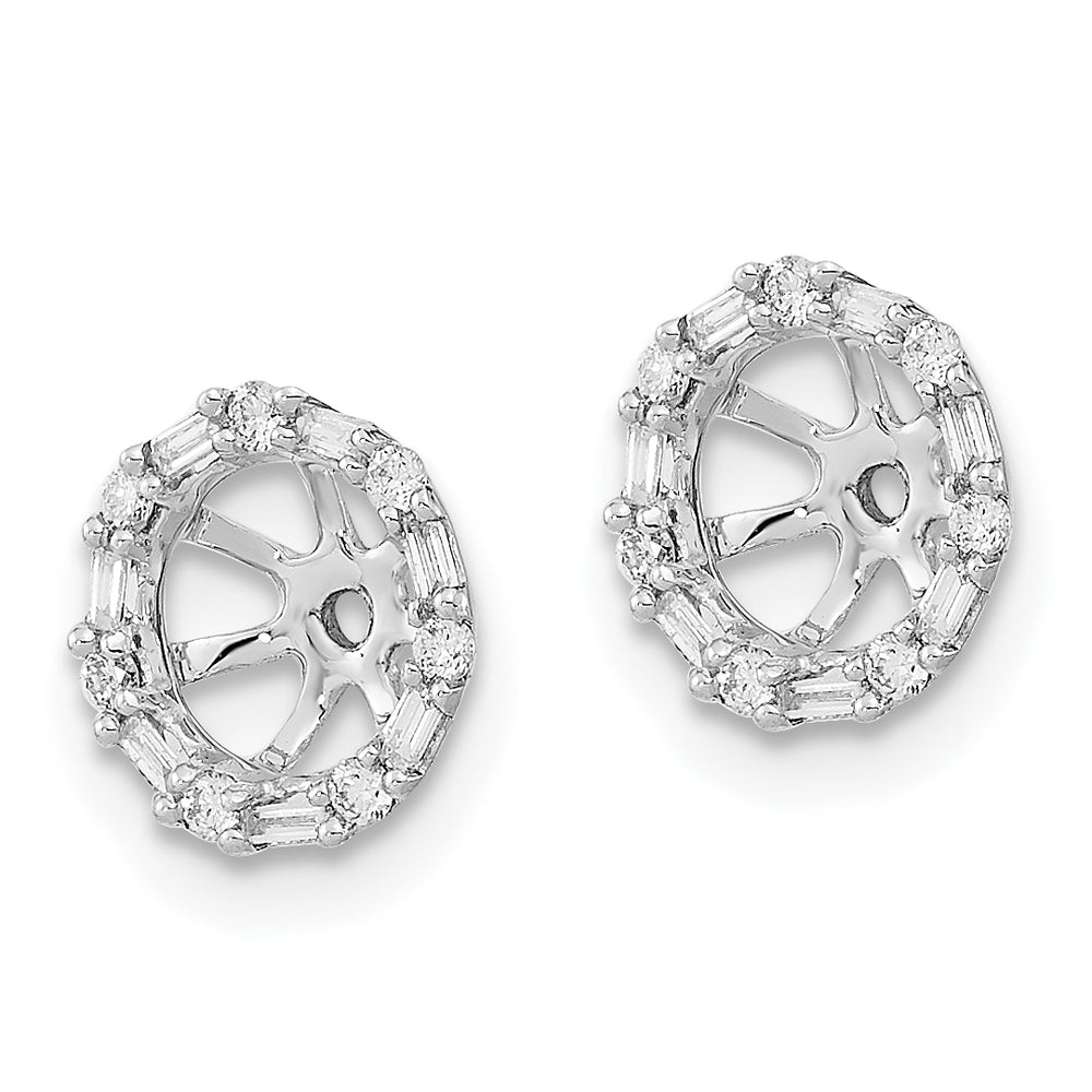 Fundas de Pendientes de Oro Blanco de 14k con Diamantes