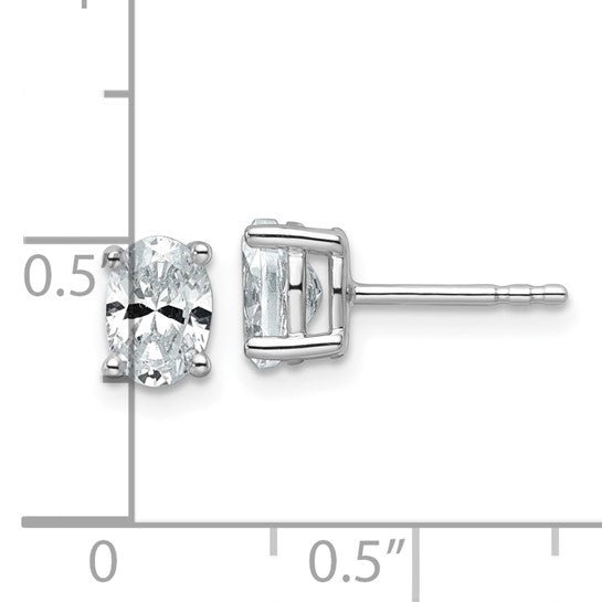 Pendientes de Estudio de Diamantes de Crecimiento en Laboratorio de 1 ct, 14k Oro Blanco con Montura de 4 Puntos (VS+ F+)