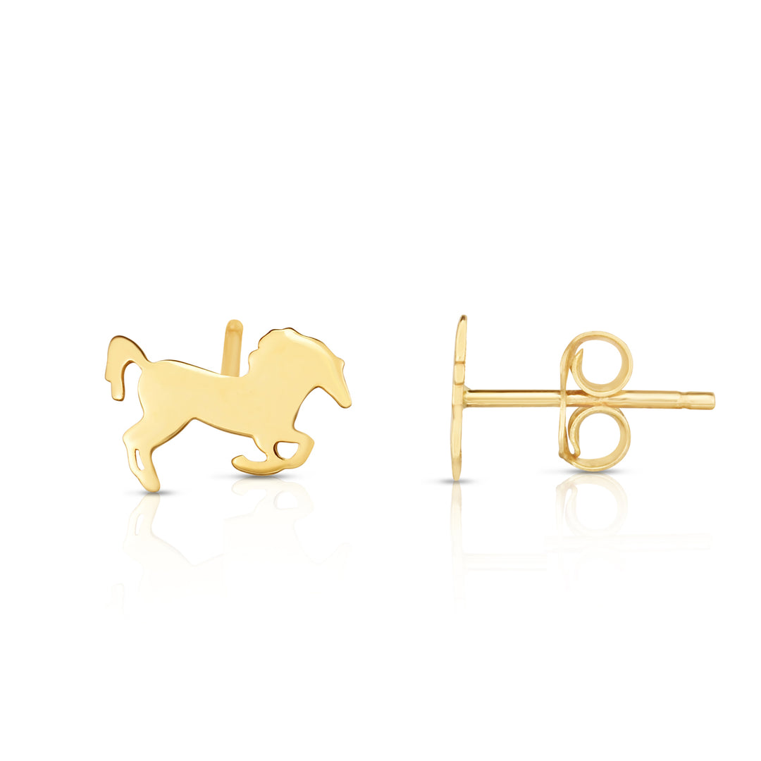 Aretes de Caballo en Oro Amarillo de 14k