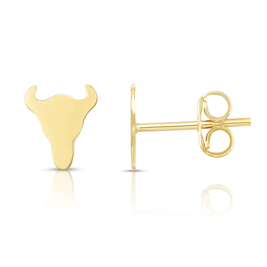 Aretes con Cuernos Largos en Oro de 14k