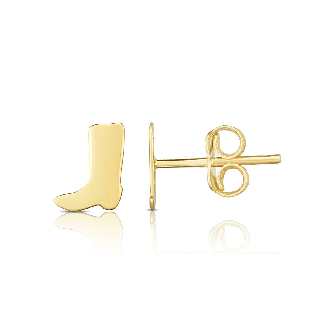 Aretes de Bota Vaquera en Oro Amarillo  de 14K