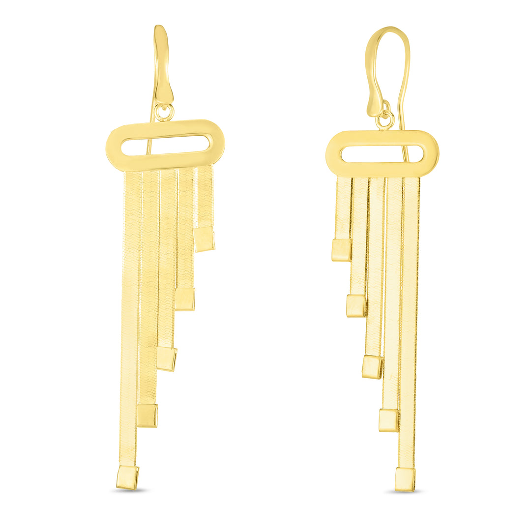 Aretes de Espiga de Multiples Hebras en Oro de 14k