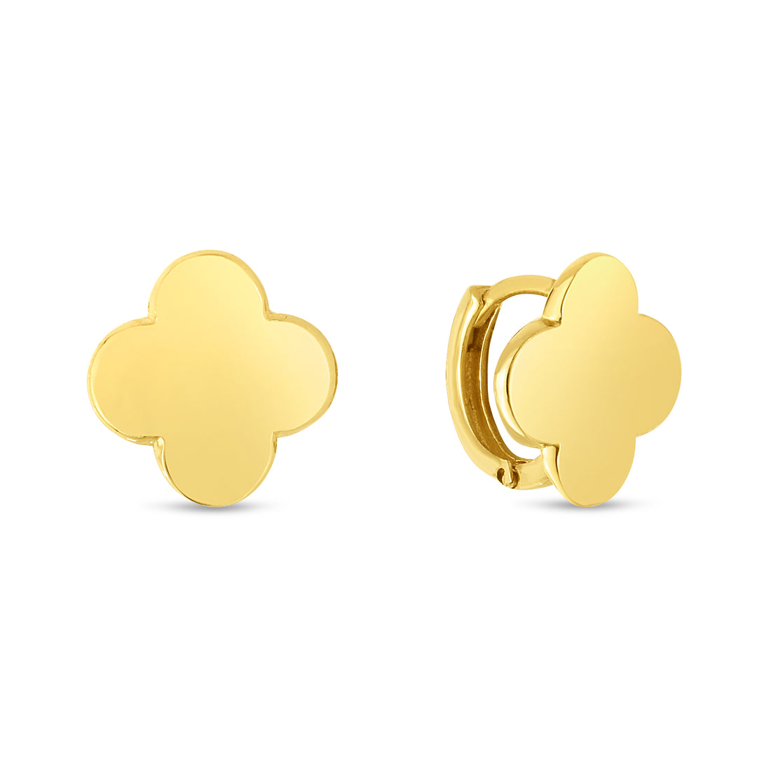 Aretes de Trebol de Oro Amarillo de 14k