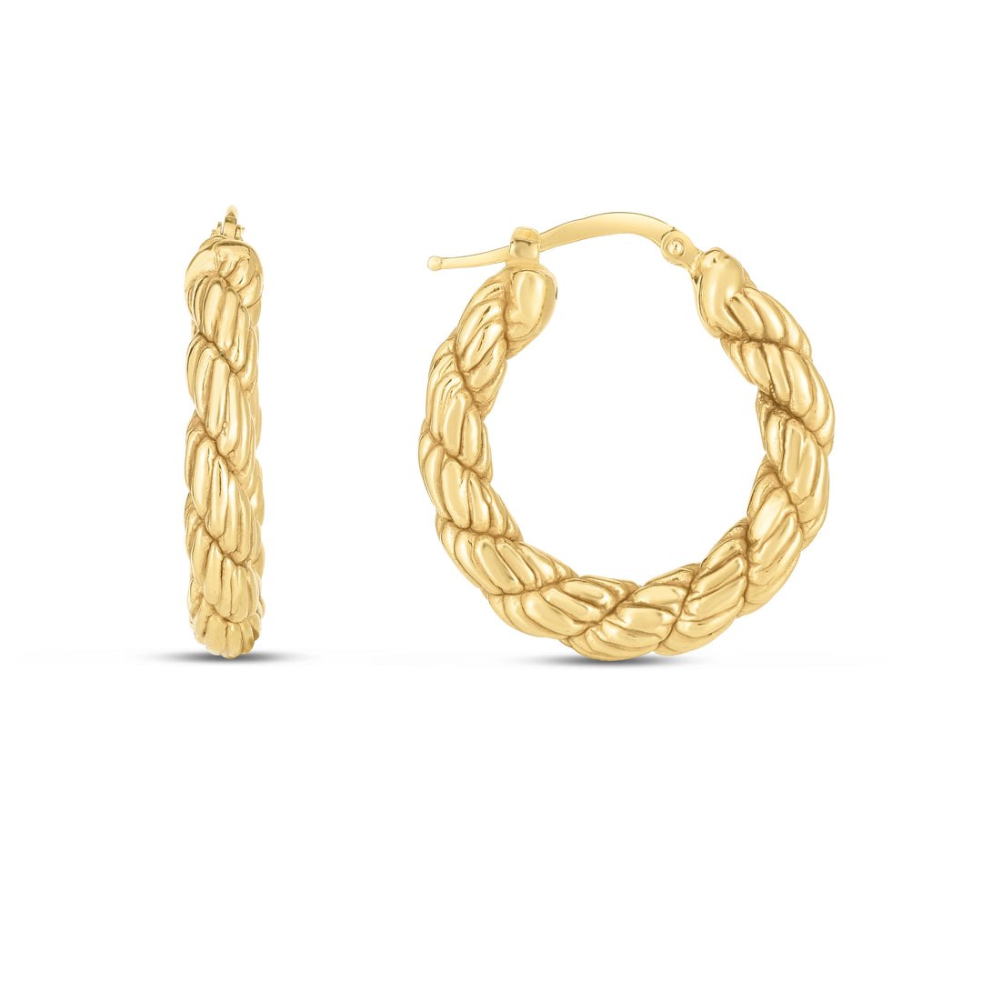 Aretes de Aro de Cuerda en Oro de 14k